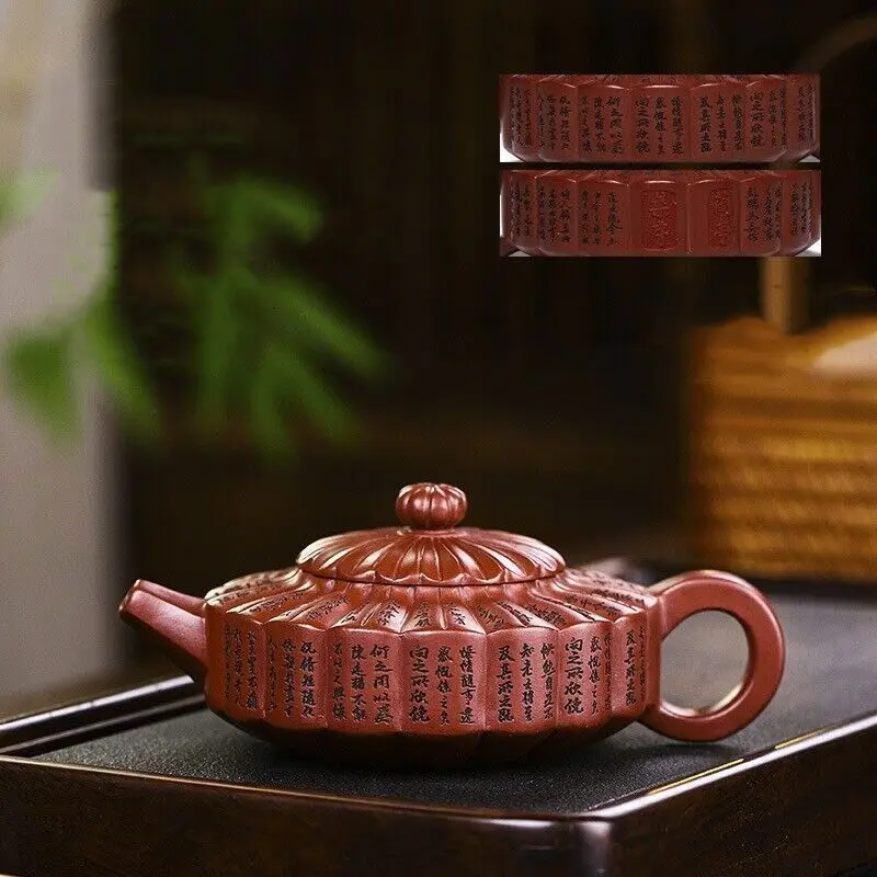 

real yixing zisha tea pot certificate rare original ore paper dragon blood clay