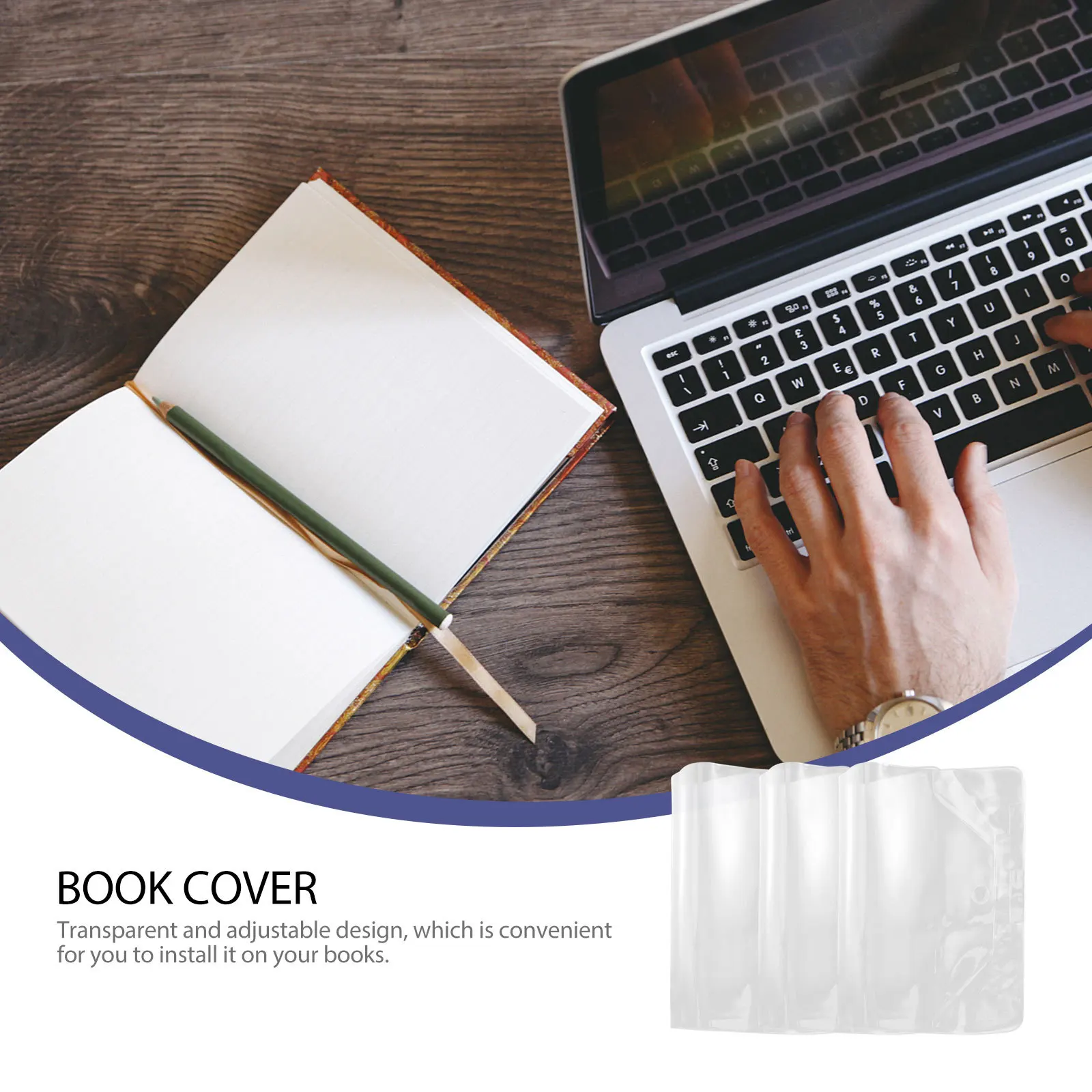 

3pcs A5 Book Cover Premium Plastic Waterproof Dust-Proof Anti-Scratch Transparent Adjustable Protection Sleeve For Students