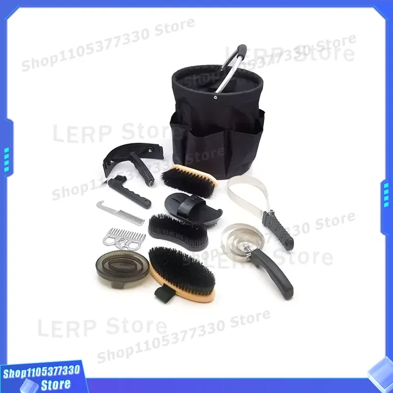 Custom Equestrian Cleaning Set Horse Care Tools With Bucket Full Kit For Stable Grooming Supplies Professional Horse Washing