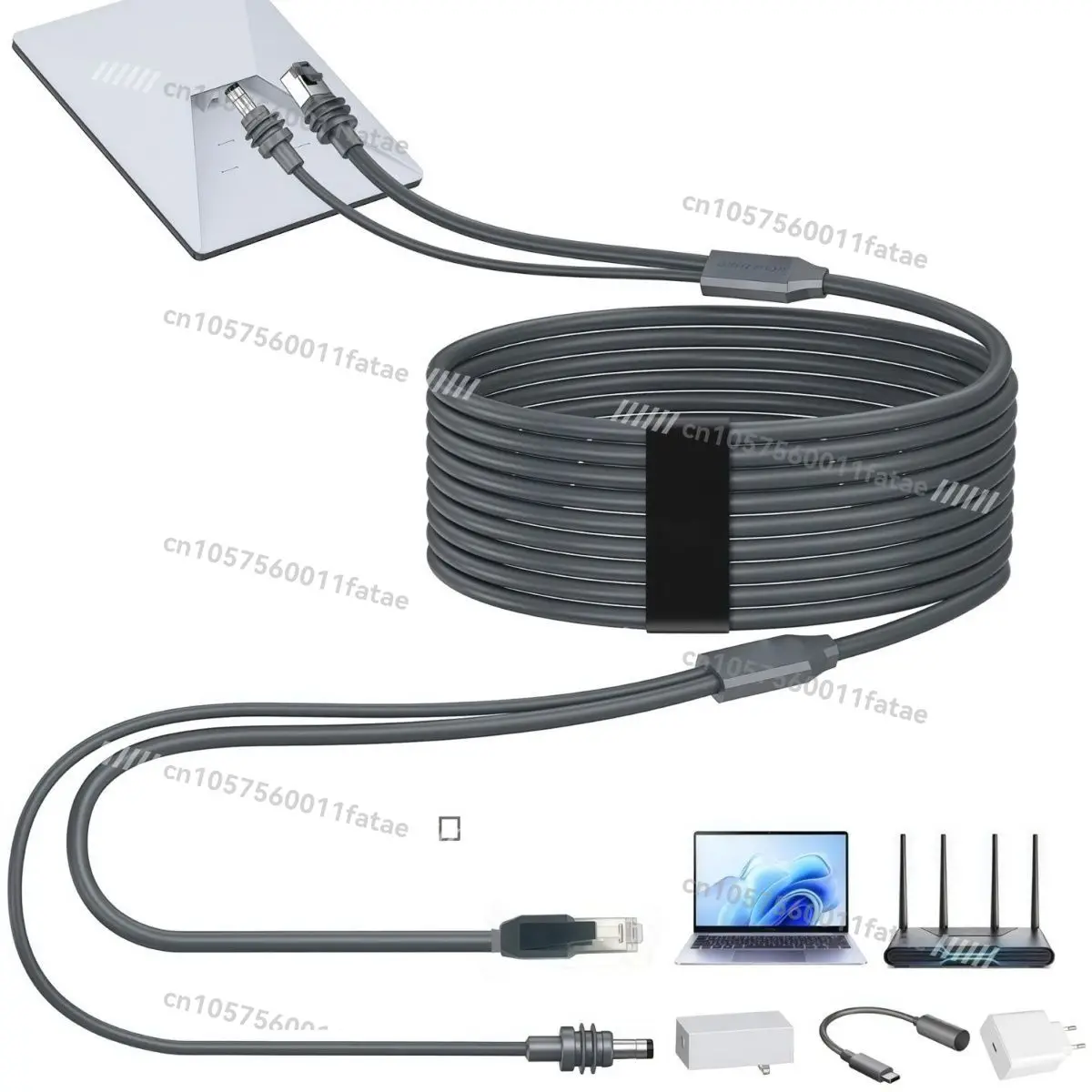 4 in 1 USB C To Ethernet Cable with Charging 10Gbps High Speed Network Extension Cord