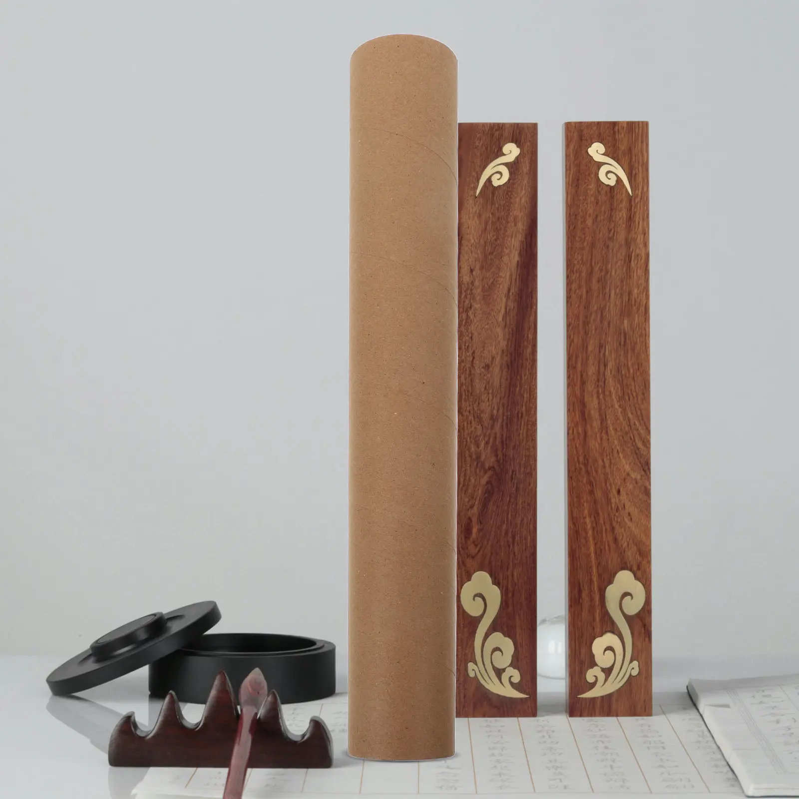 10Pcs Brown Kraft Paper Poster Tubes Reinforced Mailing Tubes Caps Round Cardboard Shipping Cylinder Poster Holder Drawing