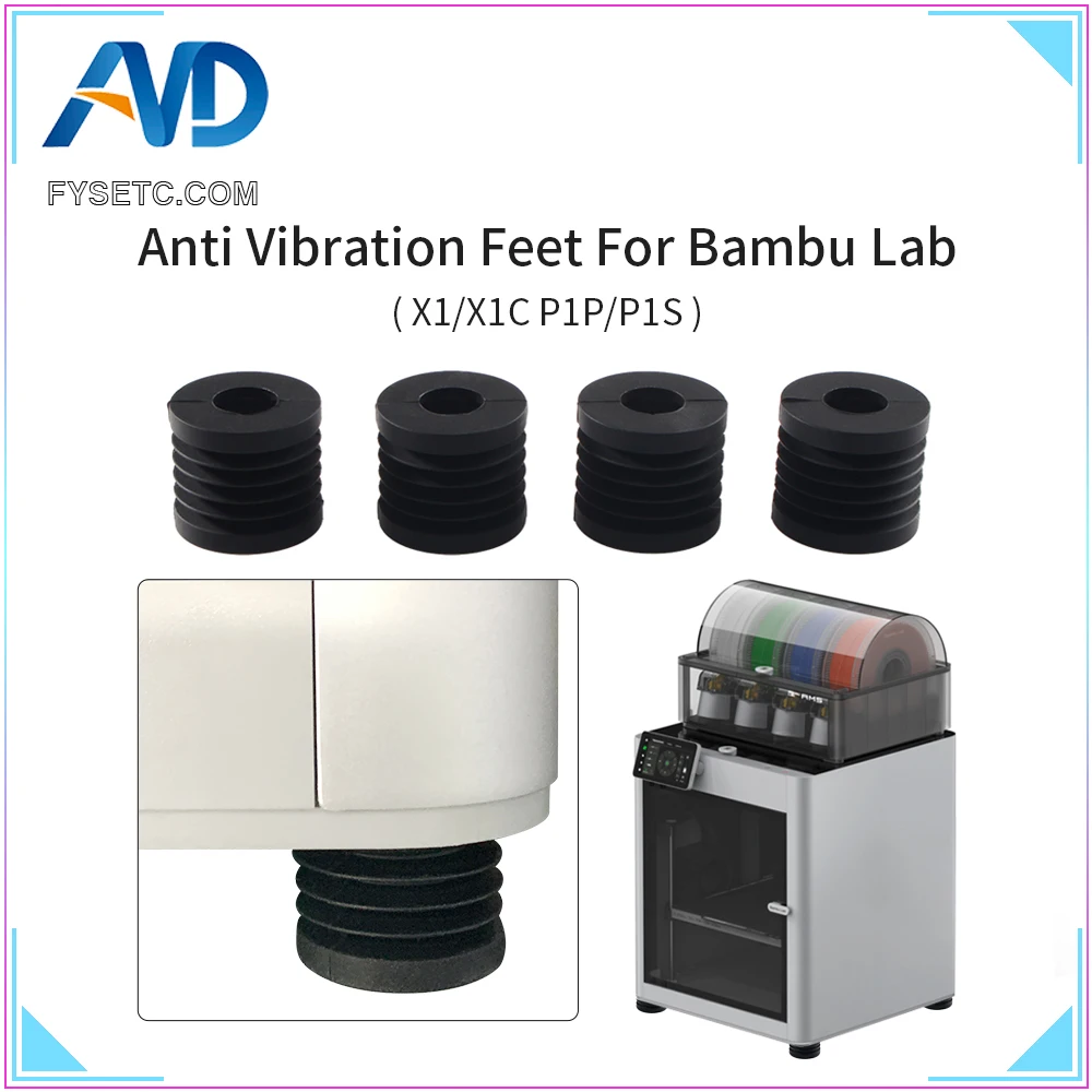 For Bambu Lab X1/X1 P1P  Anti Vibration Feet Anti-slip Dust-proof Rubber Foot Fit P1P P1S 3D Printer