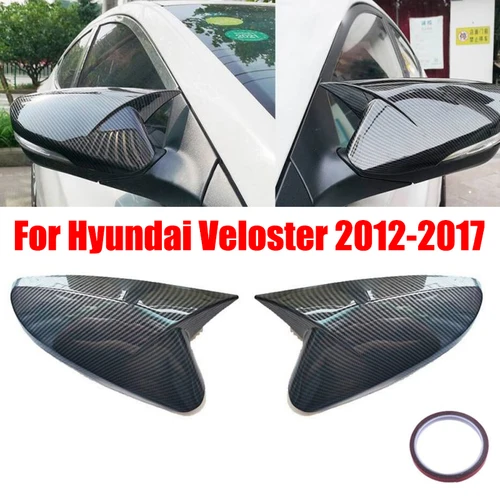 Para Hyundai Veloster 2012-2017 cubierta de espejo retrovisor de coche accesorios exteriores cuerno de buey carcasa lateral tapas inversas embellecedoras de fibra de carbono