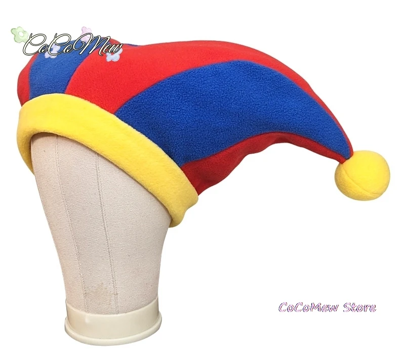 Pomni Cosplay Cartoon Hat The Amazing Digital Circus Joker Hat Cute Cap for Children Kids Halloween Party Gifts Props Accessory