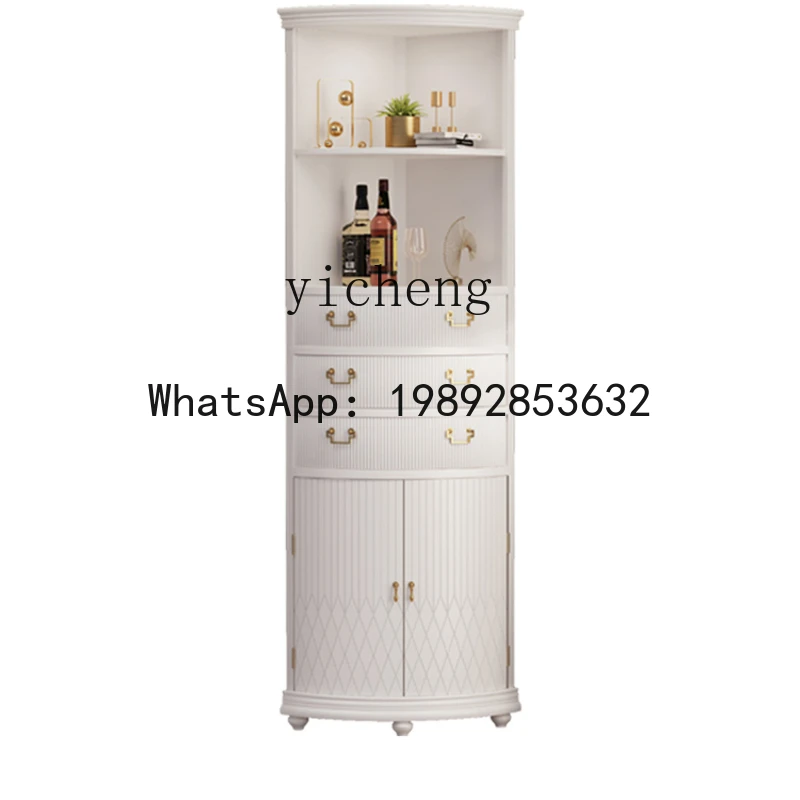 Light Luxury Corner Cabinet Modern Minimalist Corner Shelf Living Room Solid Wood Corner Triangle Locker