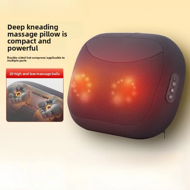 

Перезаряжаемый массажер для талии, двойная массажная подушка для плеч и шеи, искусственная подушка для спины, поясничного разминания, массажная подушка для сиденья