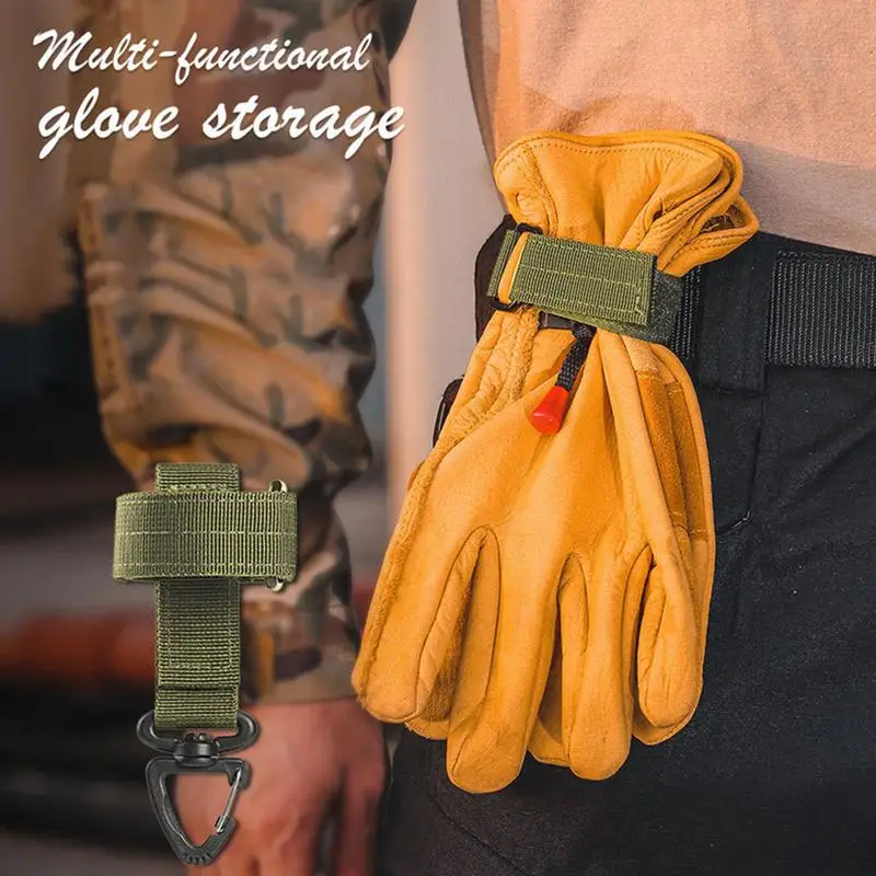 Duty Belt Keeper Key Holder Firefighter Gloves Strap Keychain Strap Nylon Gloves Ties With Hook Buckle For Outdoor Climbing Rope