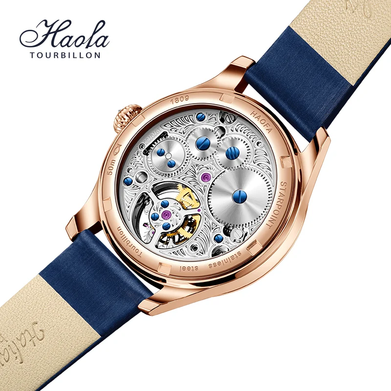 Haofa Ladies Manual Flying Tourbillon Watch Luxury Limited Sapphire Mechanical Watches for Women relogio feminino Elegance 1809