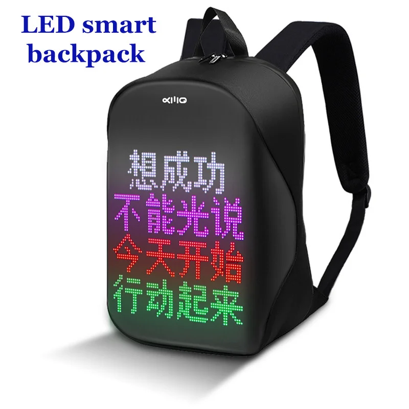 LED Display Screen Dynamic Men Backpack Advertising Light Bag trave Laptop backpack Wireless Wifi APP Control Outdoor Backpacks