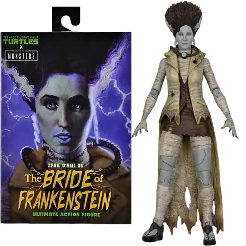 Figura de Acción NECA 54185 de April O'Neil como la Novia de Frankenstein, Anime, Tortugas Ninja, Monstruos, Figuras Originales