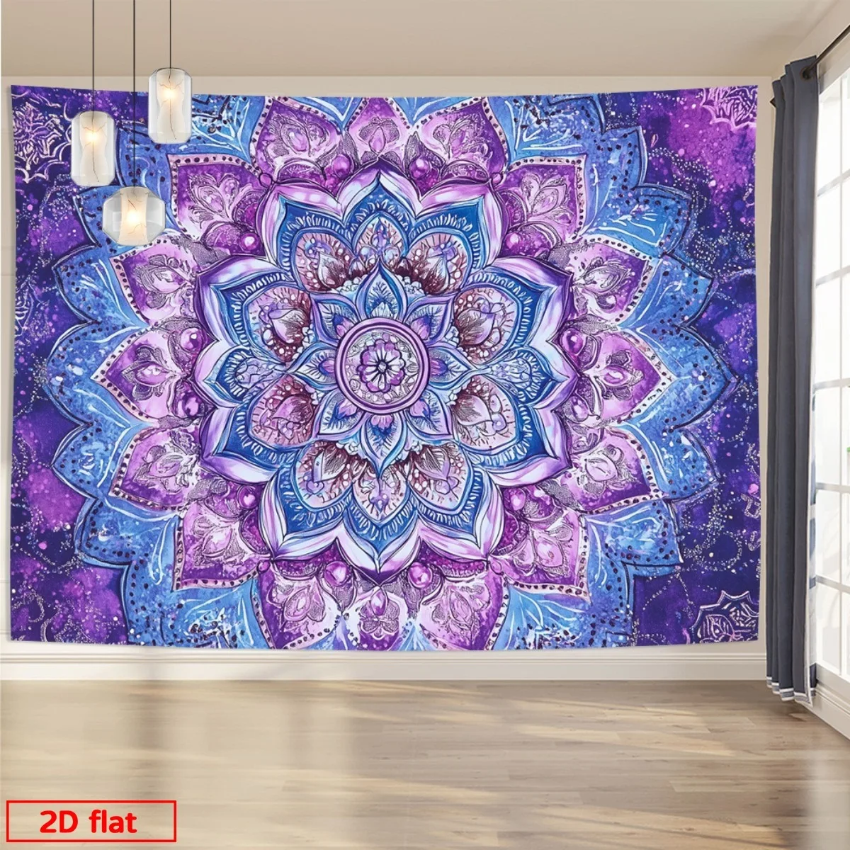 Large Boho Mandala Tapestry Wall Hanging Decoration Purple Blue Abstract Ethnic Bohemian Living Room Decor Polyester Art Poster