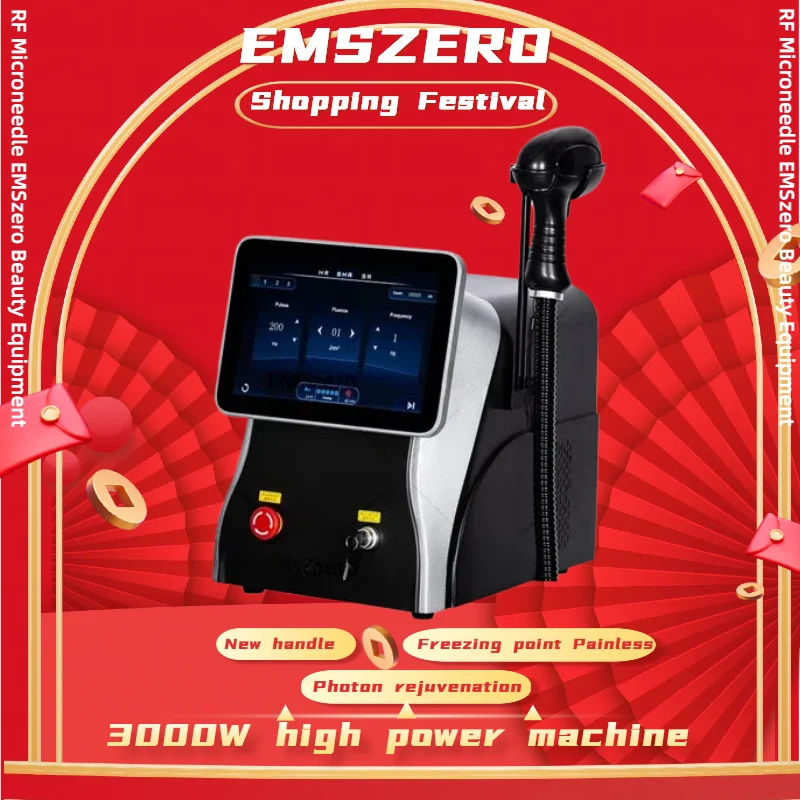 

2025 NEW Portable 3000W Diode Laser 755NM 808NM Wavelength Freezing Point Painless Permanent Hair Removal