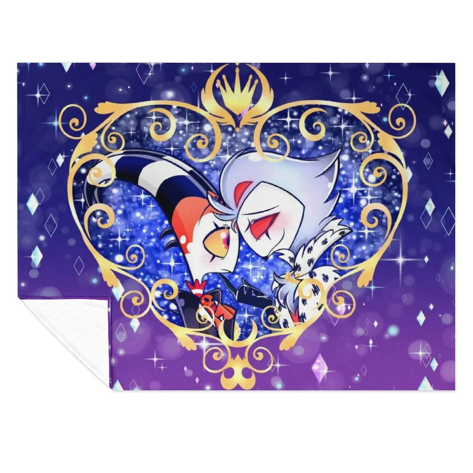 

Helluva Boss Stolas and Blitzo Heart Frame Throw Blanket Bed covers Blankets For Bed Blankets For Sofas Multi-Purpose Blankets