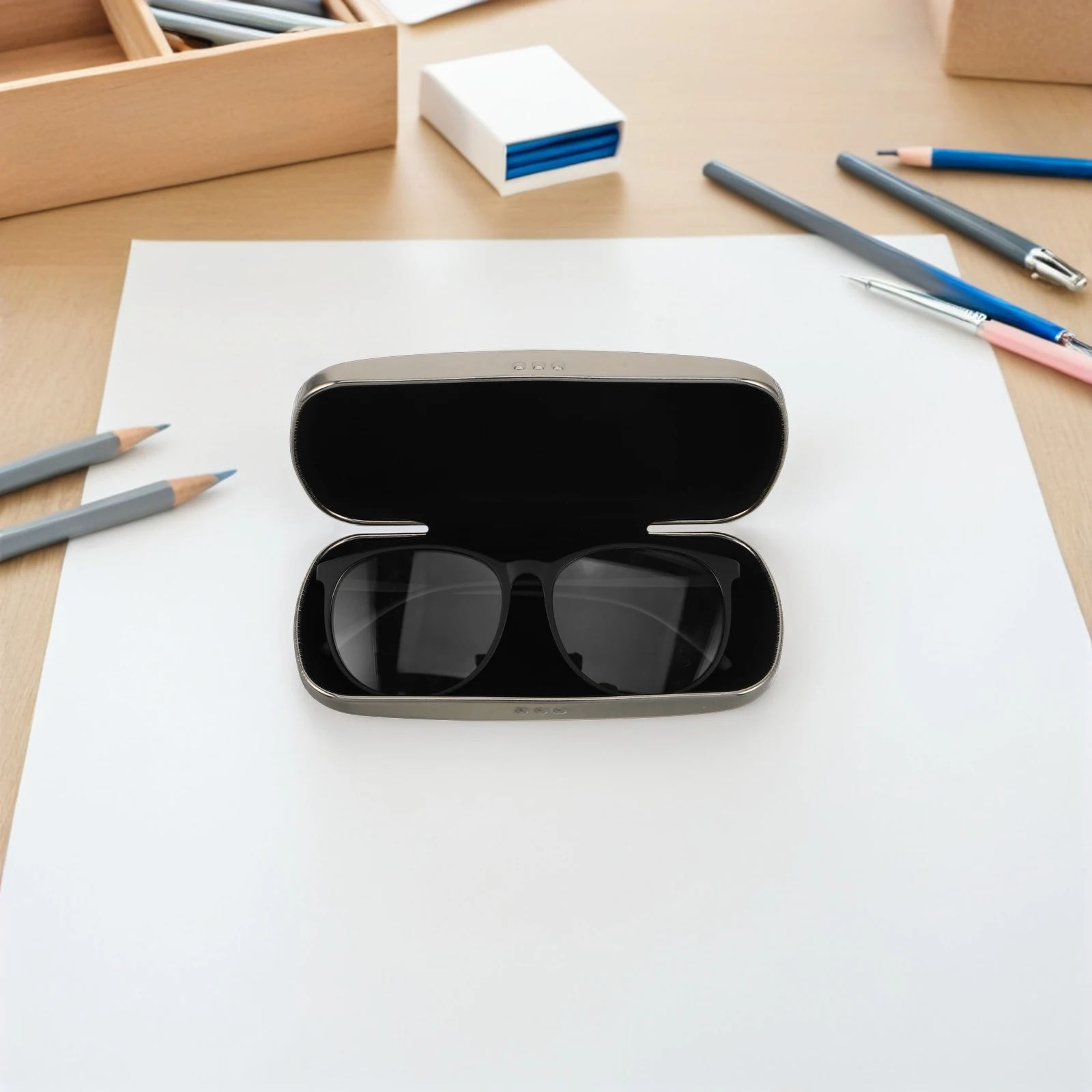 

Aluminum Alloy Glasses Case Hard Shell Portable Eyeglass Holder Travel Organizer Sunglasses Storage Box Men Women Lightweight