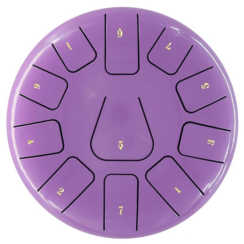 

8 Inch Steel Tongue Drum, 11 Note Tambourine With Drumsticks And Finger Picks For Meditations Tambourine Instrument