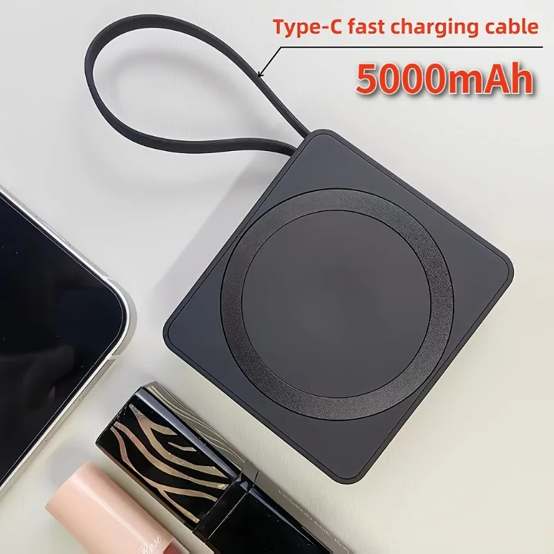 

Компактный и красочный дизайн, портативный магнитный беспроводной блок питания с аккумулятором емкостью 5000 мАч, подходит для телефонов Ios/Android, часов