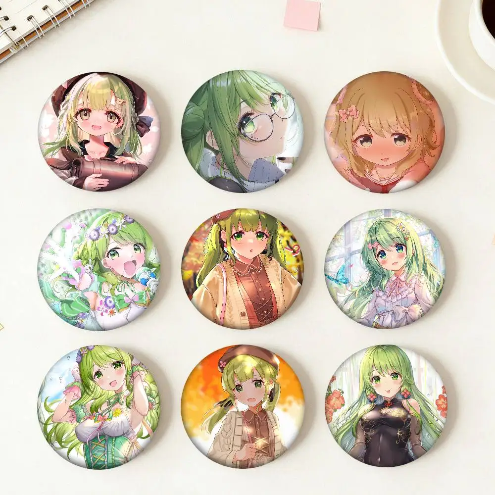 Anime Virtual Idol Morinaka Kazaki Round Badge Creative Brooch Clothing Backpack Accessories Lapel Pin