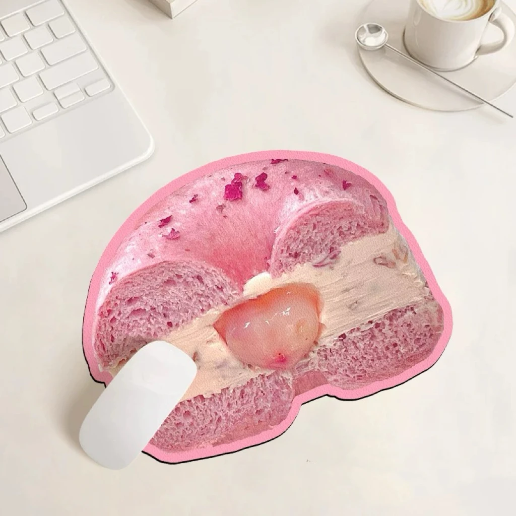 Original cherry cake shaped leather mouse pad, the temptation of dessert