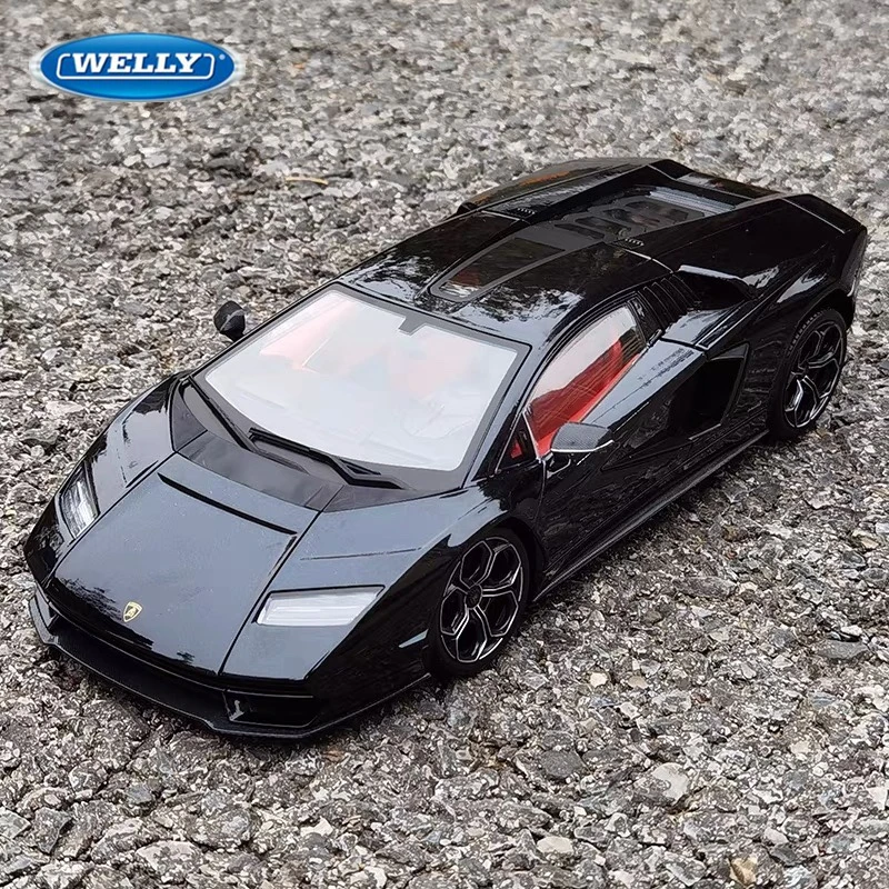 Welly 1:24 Lamborghini Countach LPI800 Alloy Sports Car Model Diecast Metal Car Vehicles Model High Simulation Children Toy Gift