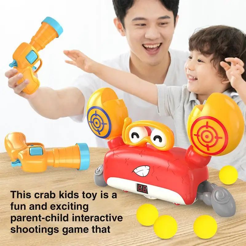 Crab Toys For Kids Movable Crab Electronic Target Practice Toy LED Score Record Foam Balls Target Practice Toy For Boys And