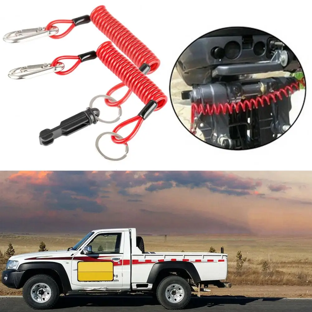 4FT/6FT Trailer Boat Breakaway Cable, 4mm Spring Brake Disconnect Wire with Nylon Pin, 12V Direct Current Towing Safety Cable