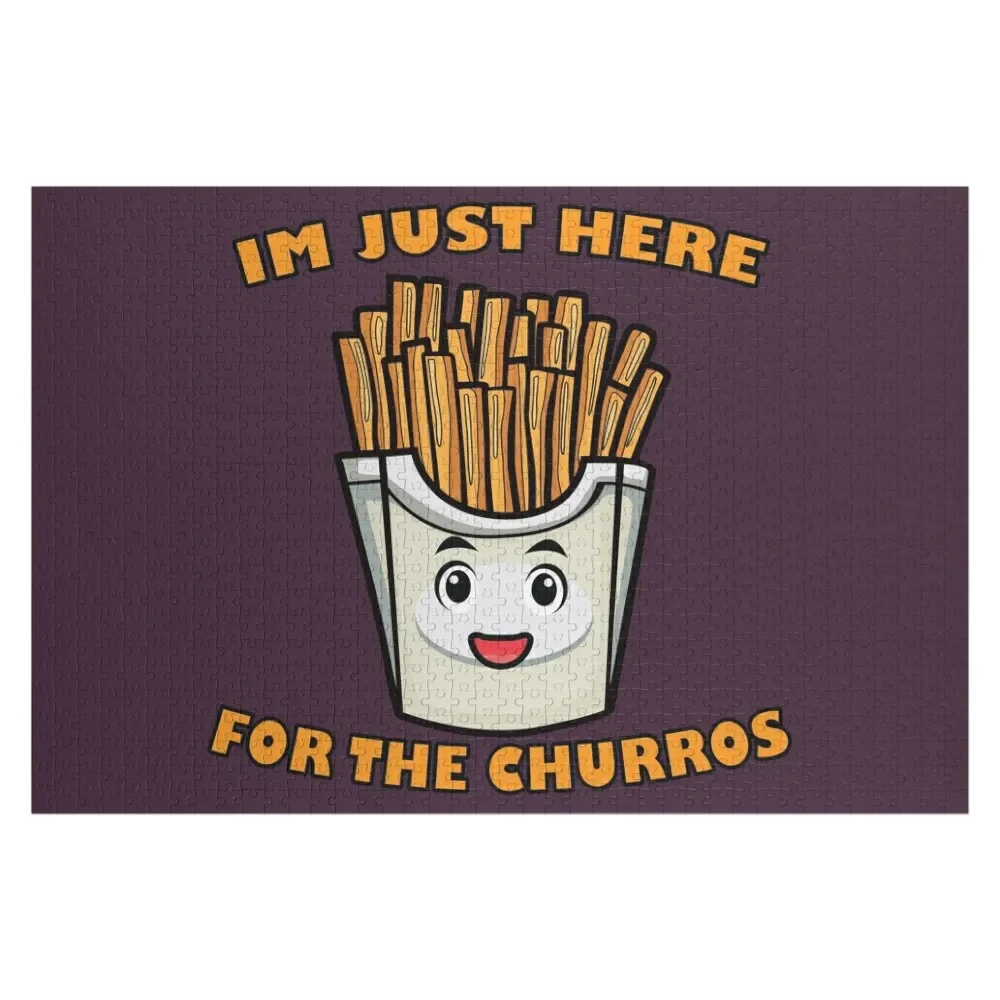 

Im just here for the churros Jigsaw Puzzle Works Of Art Customized Picture Wood Name Puzzle