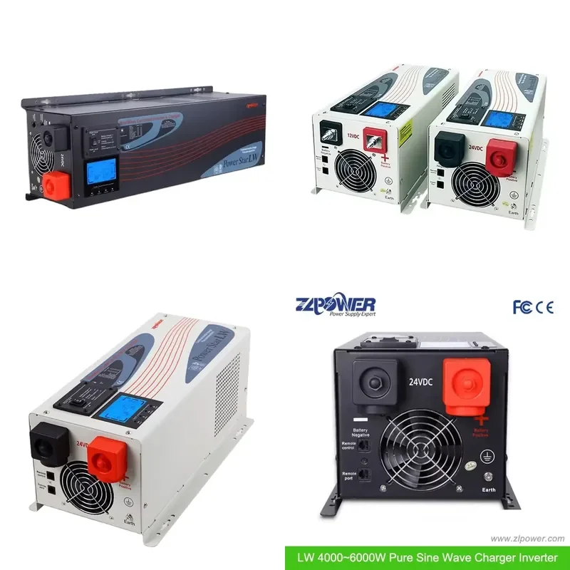 3000W Pure Sine Wave Off-Grid Inverter DC to AC with LCD Display 120V 240V Single Split Phase Hybrid Solar Inverter for