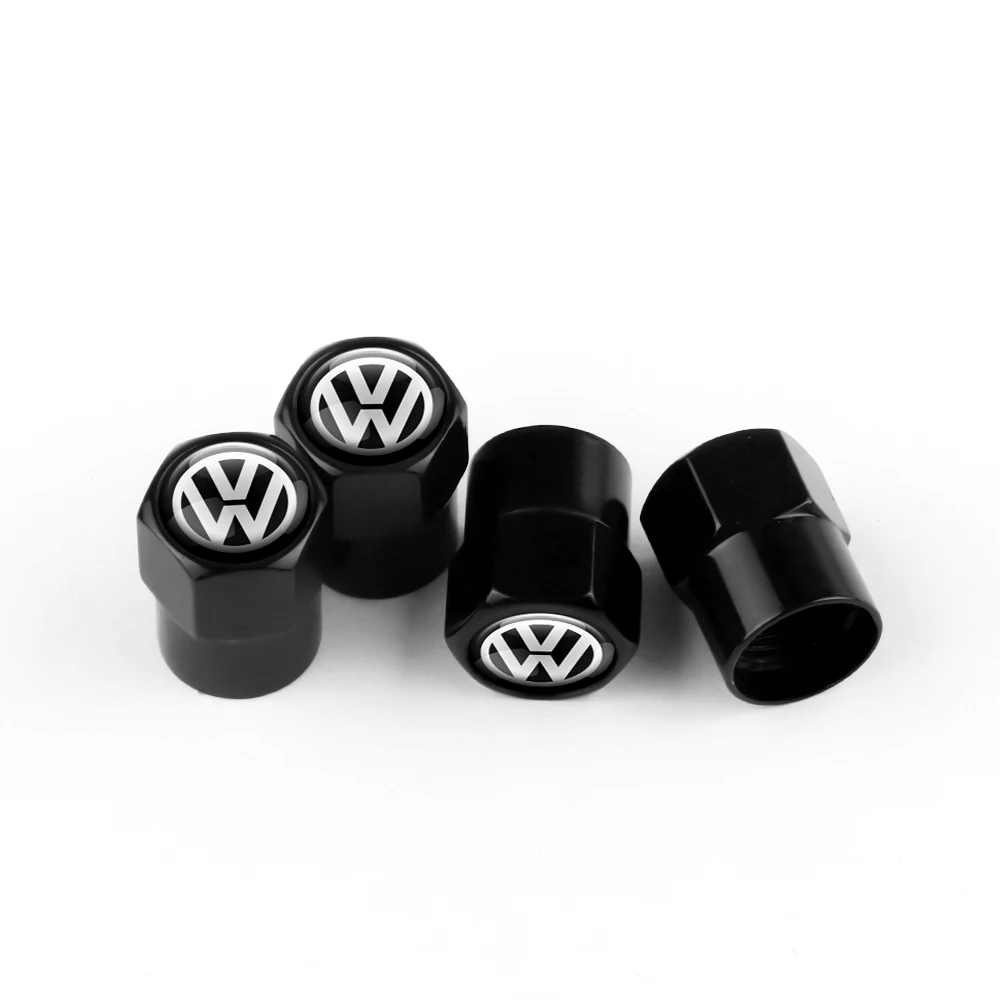 4Pcs 3D Aluminum Car Wheel Tire Valve Cap Valve Cover Auto Accessories For Volkswagen VW GTI Rline Golf 4 5 MK7 Bora Tiguan Polo