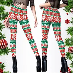 Zawaland Women Leggings Ugly Christmas Trousers Gifts Elk Neon 3D Print Mid Waist Pants Xmas Holiday Sexy Tights Fitness Workout