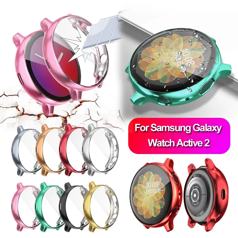 Sports 40mm 44mm Soft Electroplate For Samsung Galaxy Watch Active 2 Screen Protector TPU Watch Case