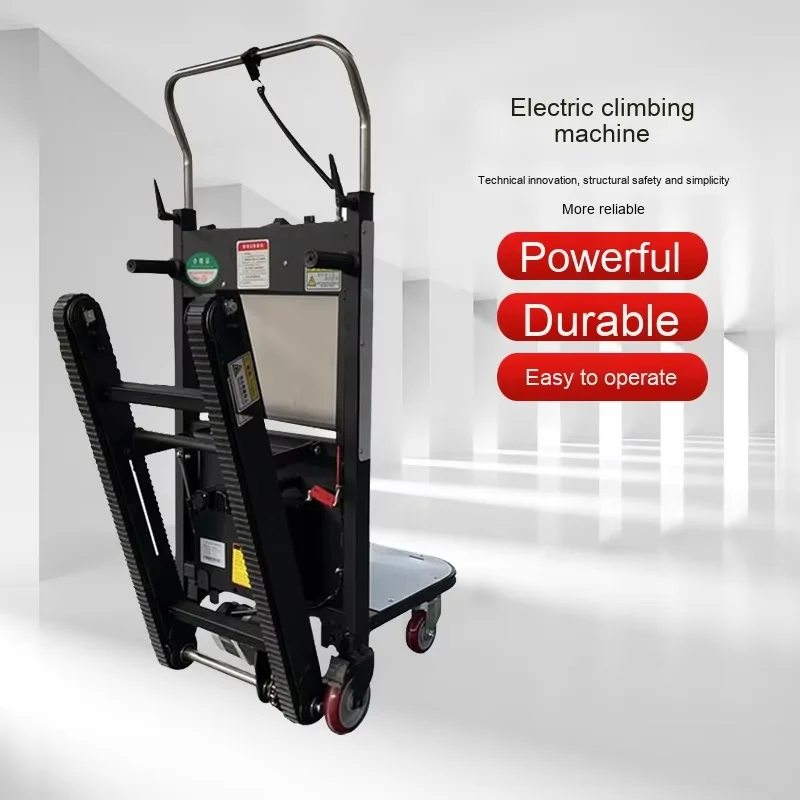 

Высококачественная электрическая машина для подъема по лестнице гусеничного типа, складная стальная платформа, емкость 260-400 кг, четырехколесный материал OEM