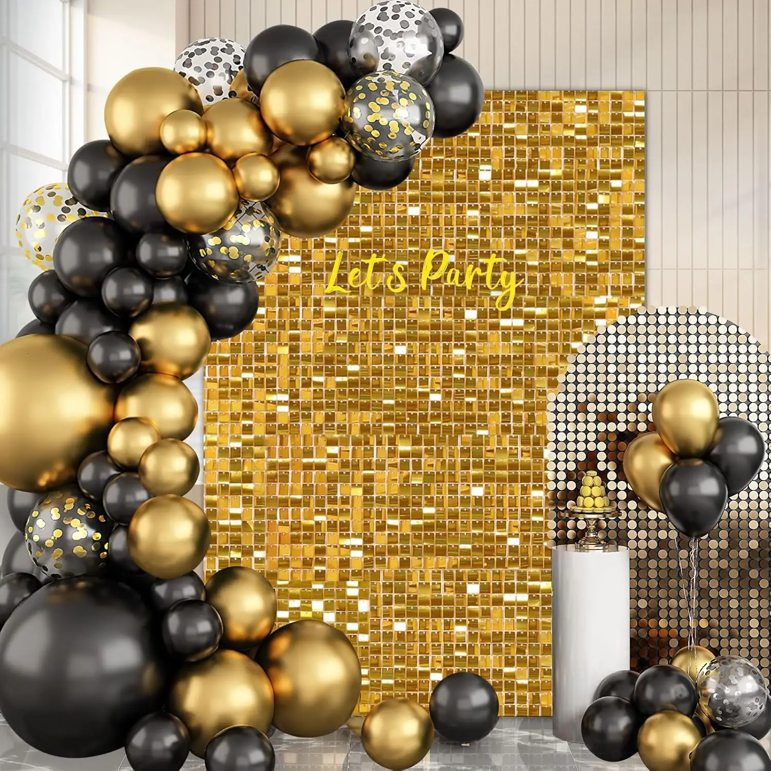 Shimmer Wall Backdrop, 18 and 36 Panels Square Sequin Shimmer Backdrop, Photo Backdrops for Birthday, Anniversary, Wedding image 3