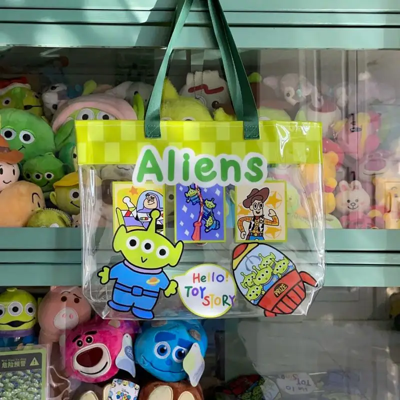 Toy Story Shoulder Bag Anime Disney Creative Girls Fashion Simple Cartoon Buzz Lightyear Alien Transparent Beach Handbag