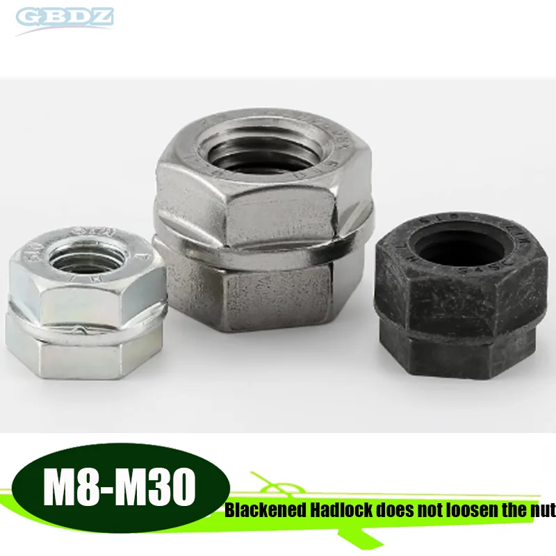 

M8-M30 Hardlock Non Loosening Nut Grade 8 Blackening Treatment Heavy Duty Equipment Special Anti Loosening Fastener