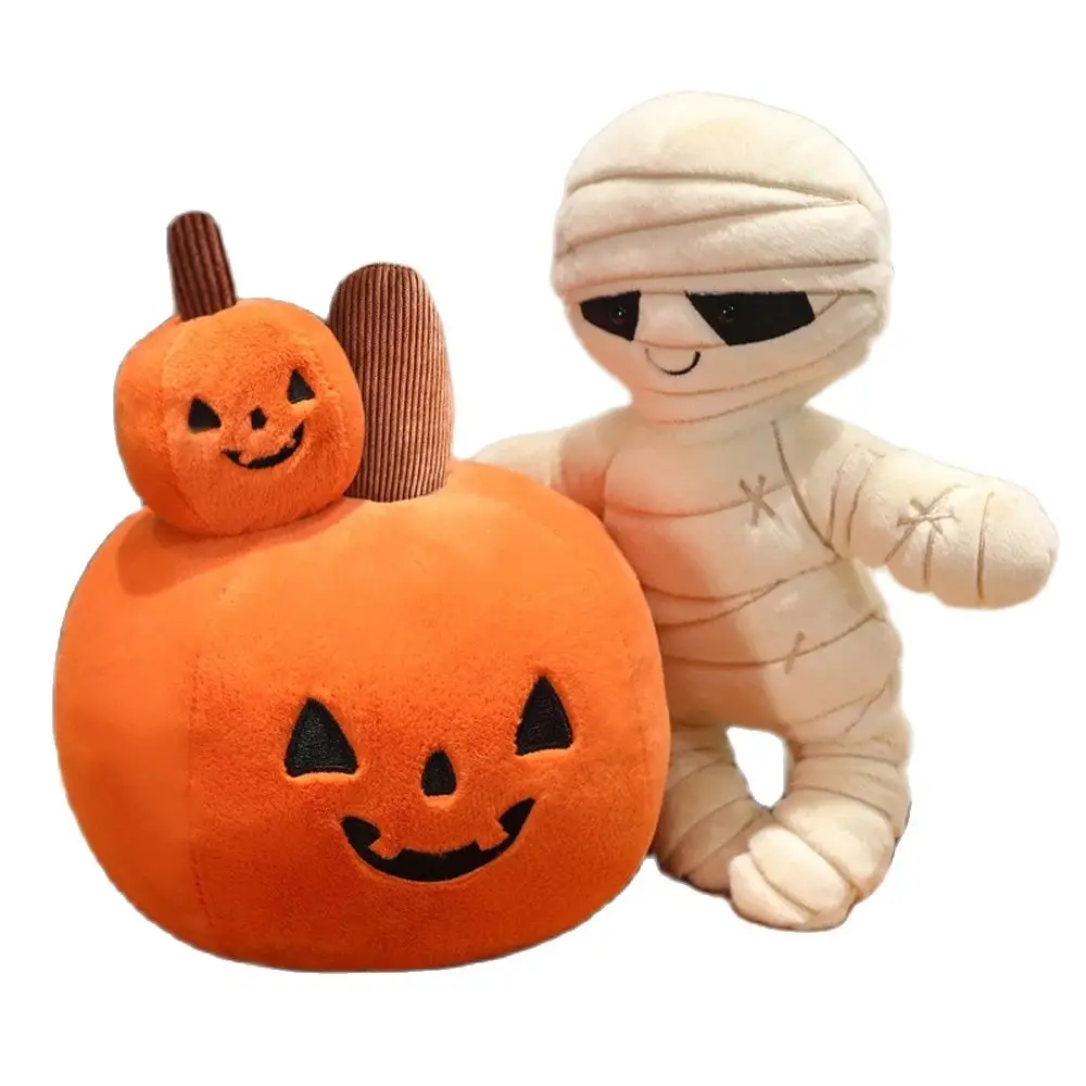 Spooky Scary Halloween Plush Toys Fun Smiling Pumpkin Stuffed Toys Mummy Soft Dolls Halloween Decoration Gifts For Children