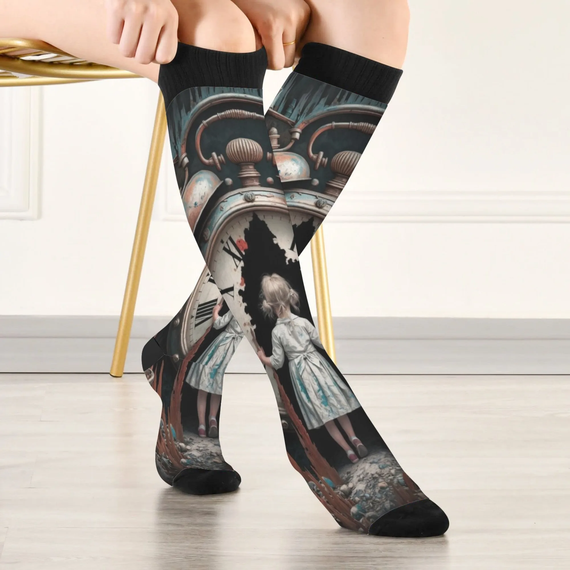 Geheimnisvolle Kunstsocken für kleine Mädchen, Unisex, Retro-Mode, lässige Sportsocken, neuartig, lustig, dehnbar, bequem, warme Strümpfe, Geschenk