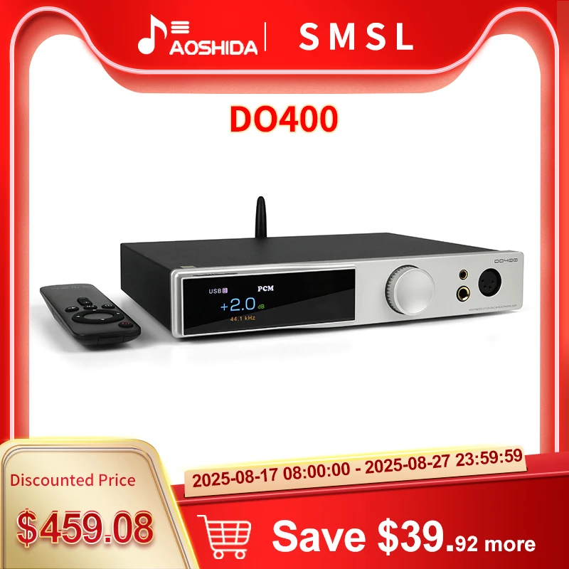 SMSL DO400 متوازن بالكامل وحدة فك ترميز الصوت مضخم ضوت سماعات الأذن ES9039MSPRO MQA-CD DAC بلوتوث 5.1 سماعة رأس رقمية قوة أمبير