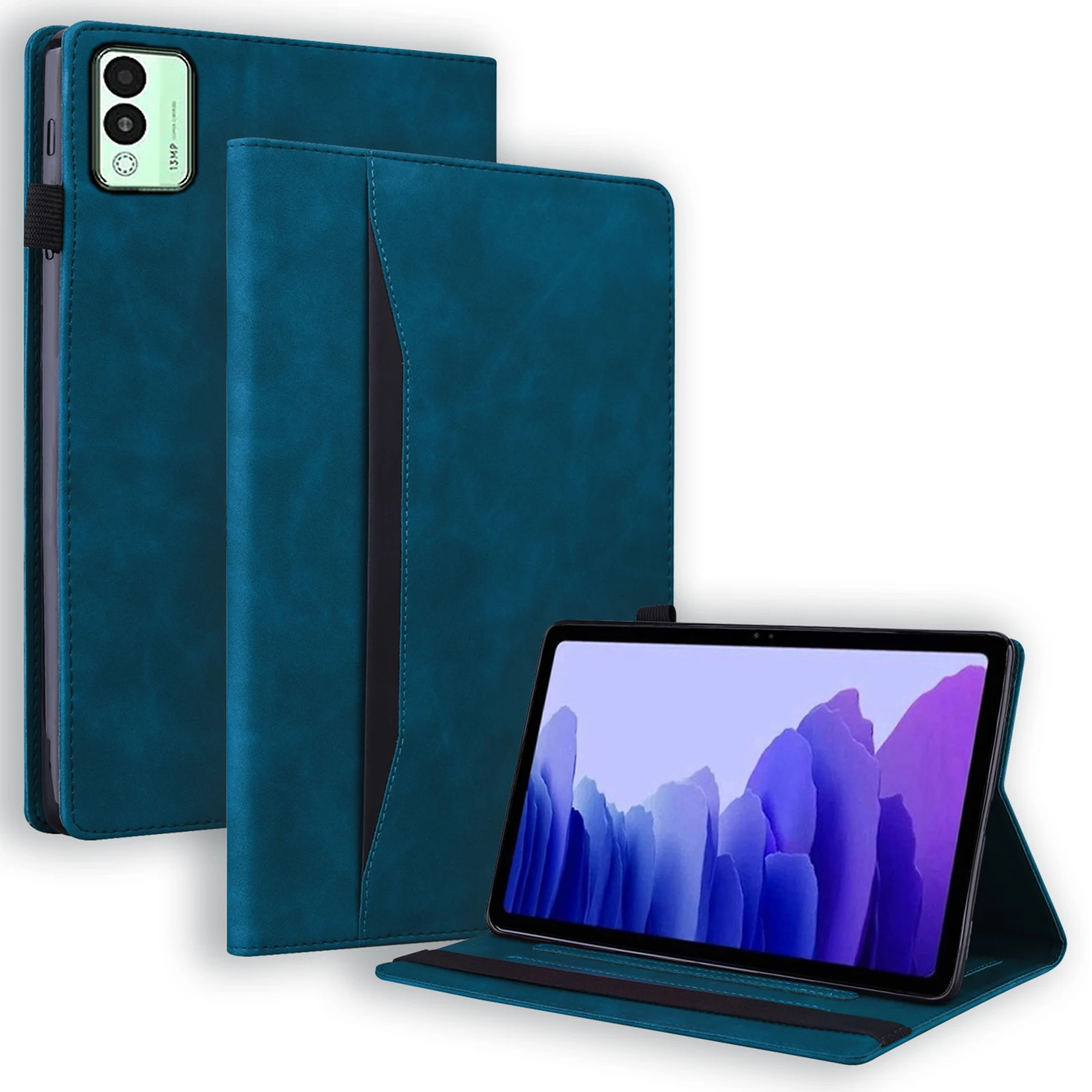 

For TECNO Megapad 11 Case PU Leather Protective Folio Tablet Cover with Card Holder - Blue