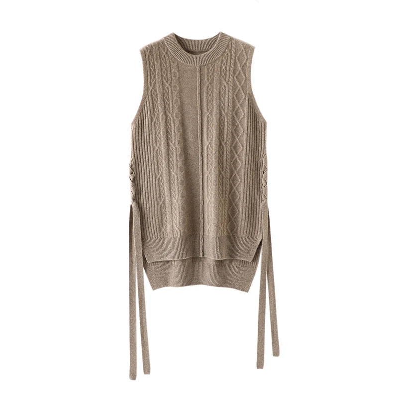 Spring Luxurious Cashmere Sweater Vest Women Design TASSEL  O-Neck  Korean Fashion  Knit Vest  Sweater Mujer