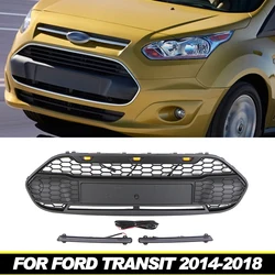 Front grille w/light Modification  Racing Grill Fit For Ford Transit Connect 2014-2018