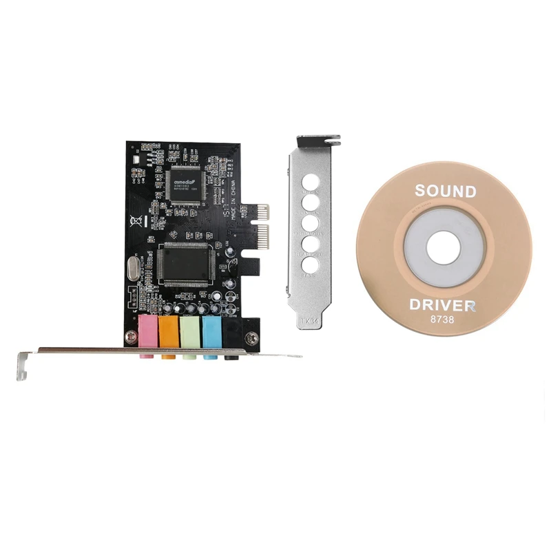 4X Pcie Sound Card 5.1, PCI Express Surround 3D Audio Card For PC With High Direct Sound & Low Profile Bracket