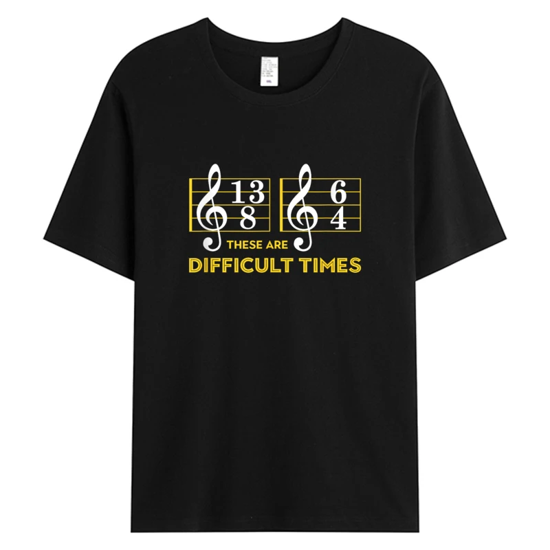 

These Are Difficult Times Music Lover Gifts Tops Tees Men's Cotton Fabric Slim Fit Team Hot Graphic T-Shirt Dropshipping