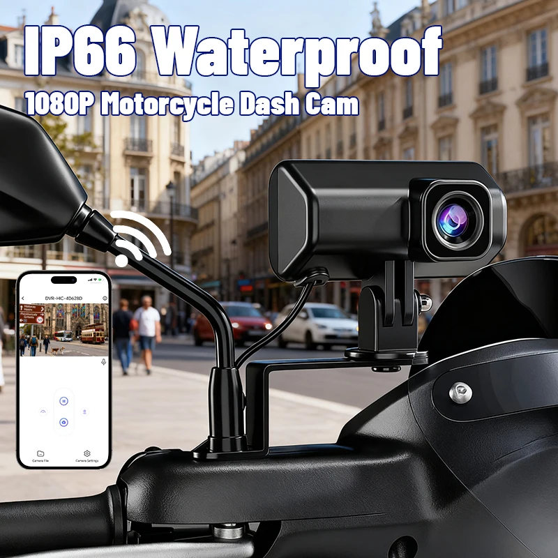 1080P Motorcycle DVR Full Body Waterproof Moto Camera WiFi Dash Cam Waterproof Driving Video Recorder Black Box Mountain Bike