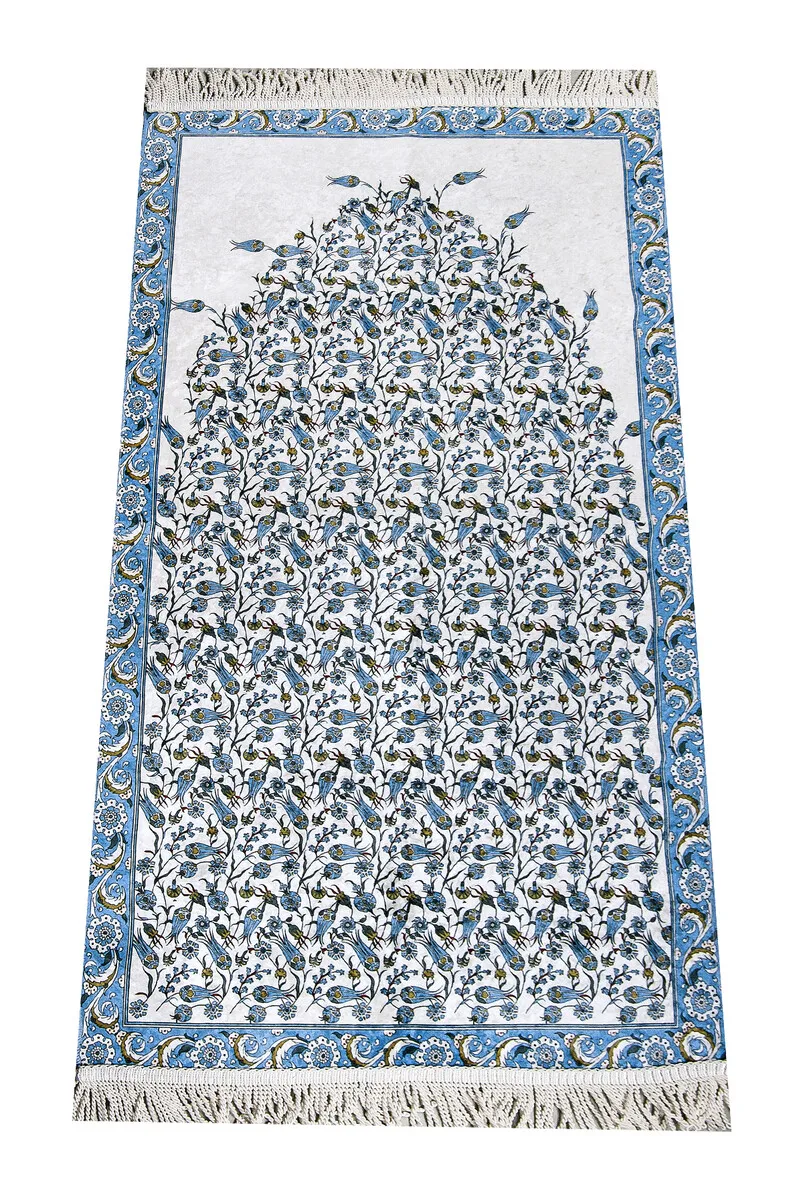 Digital Printed Sultan Series Prayer Rug Blue 4 Sheet of Muslim Islamic Prayer Mat Holy Quraan Islamic Mats