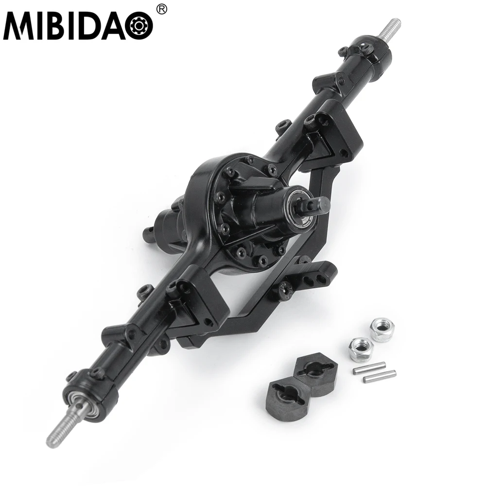 MIBIDAO Black Metal Aluminum Complete Axle Middle Axle For 1/10 D90 RC Crawler Car Upgrade Parts