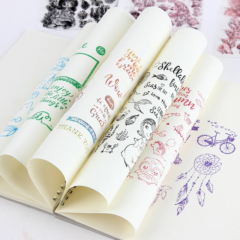 12.5X12.5CM New Book Glasses Ink Transparent Clear Stamp DIY Silicone Seals Making Travel Photo Album Stamps for Scrapbooking