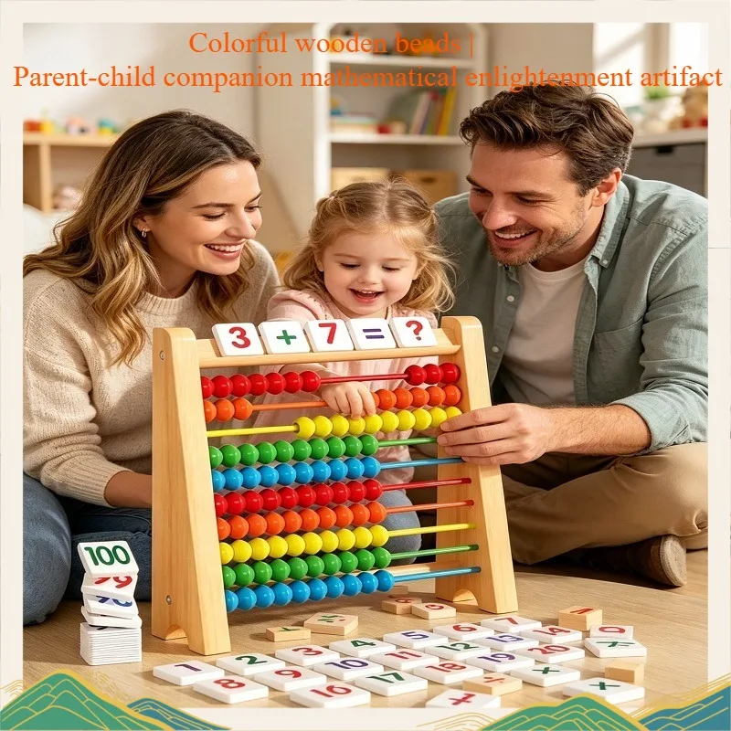 Giocattolo Educativo Classico in Legno con 100 Perline, Gioco di Conteggio per Bambini, Abaco Montessori per l'Apprendimento della Matematica, Regalo