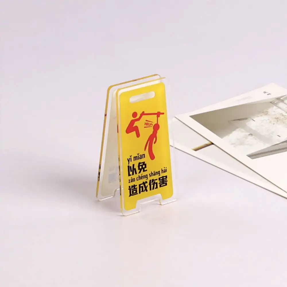 مشبك للطعام، علامة تحذير من الأكريليك PP، مشبك حساب يدوي على الوجهين، مشبك إغلاق إبداعي من الأكريليك