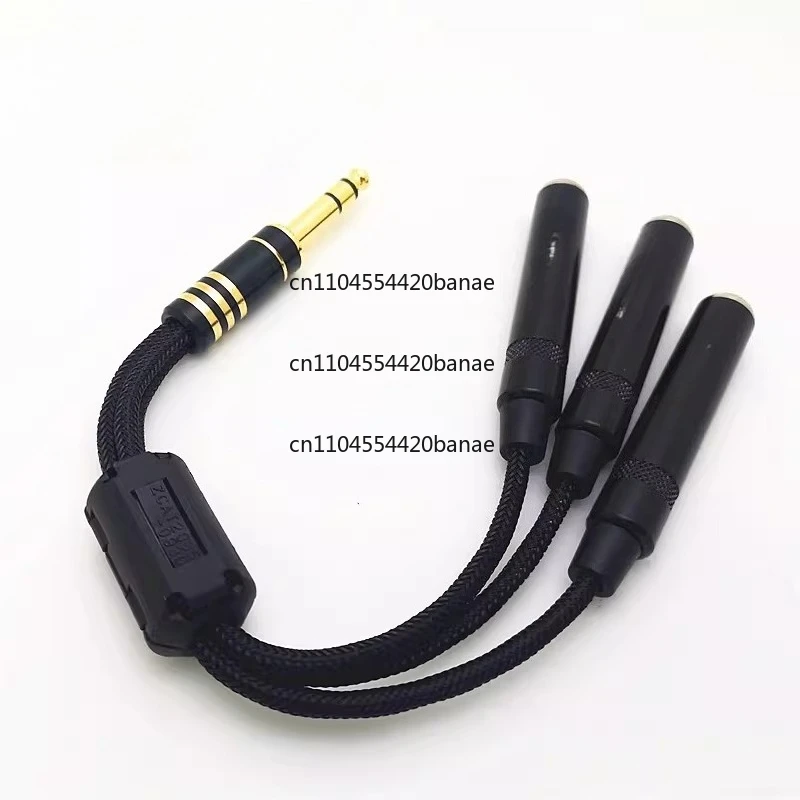 Lossless 6.5 one male and three female 6.35mm large three cores one point three mixer sound card 3 earphones audio cable