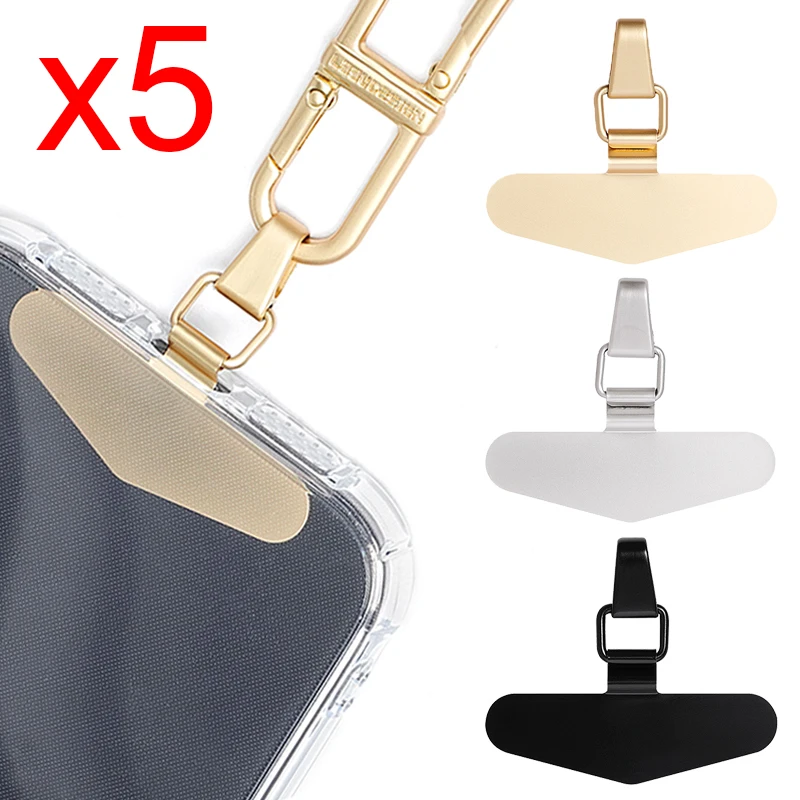 Metal Phone Lanyard Card Gasket Ultra Thin Replacement Tether Pad Detachable Cord Straps Clip Snap Stainless Steel Patch Tab